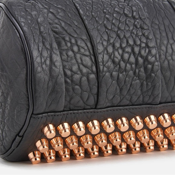 Alexander Wang Rocco Duffle Bag Purse Black Rose Gold - Picture 2 of 11